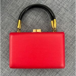 Volupte Handbag Mini Red Lucite Handles Rara 1960's